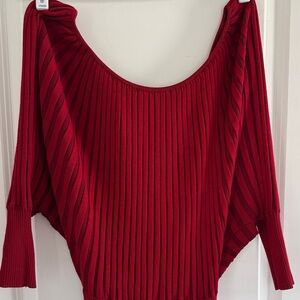 Cache Deep Red 3/4 Sleeve Dress